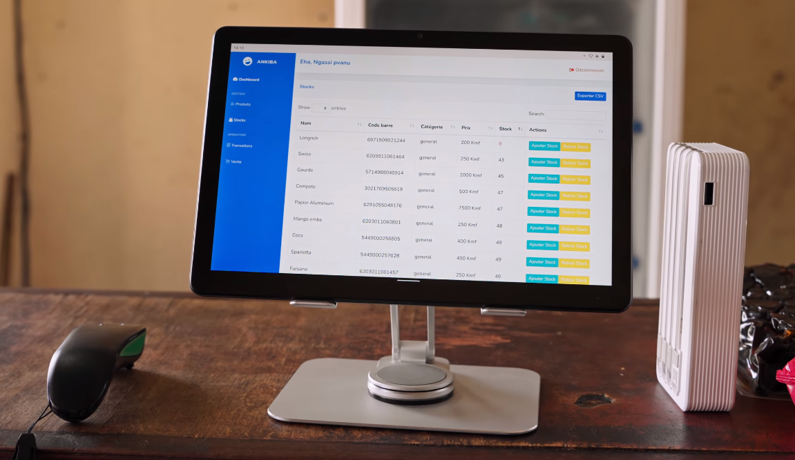 Tableau de bord ANKIBA